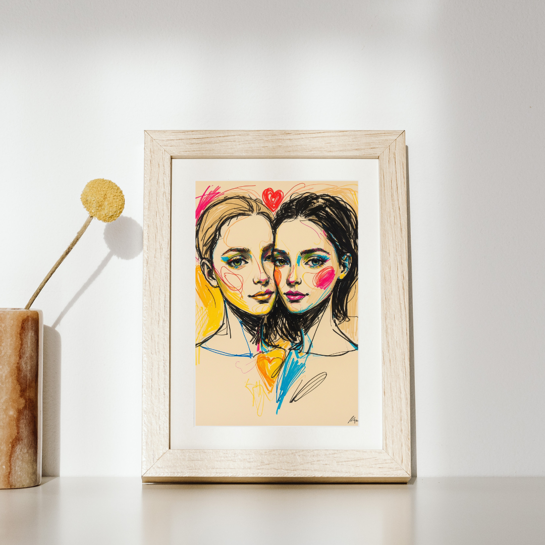 One Gender, One Soul – Lesbian Love Art Print