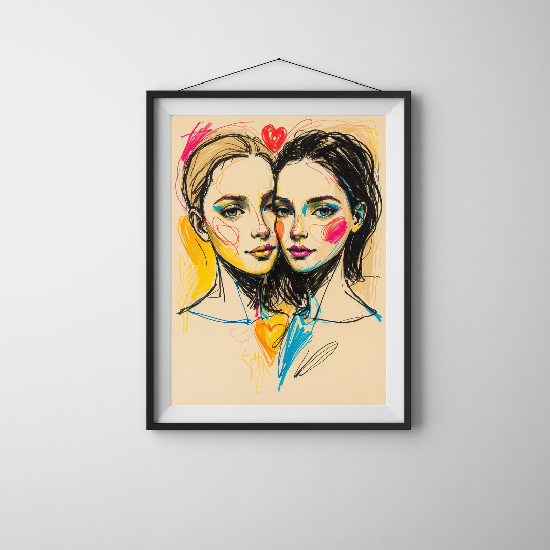 One Gender, One Soul – Lesbian Love Art Print